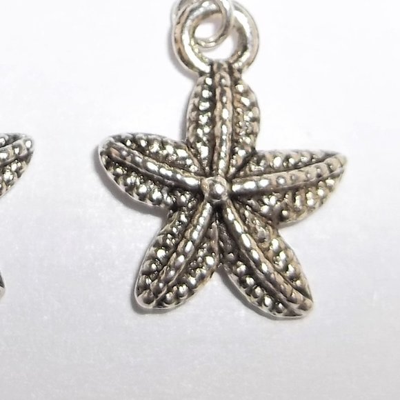 Starfish Earrings Silver and Black Dangle Drop Vacation Beach Theme Jewelry 7061 - Picture 4 of 10